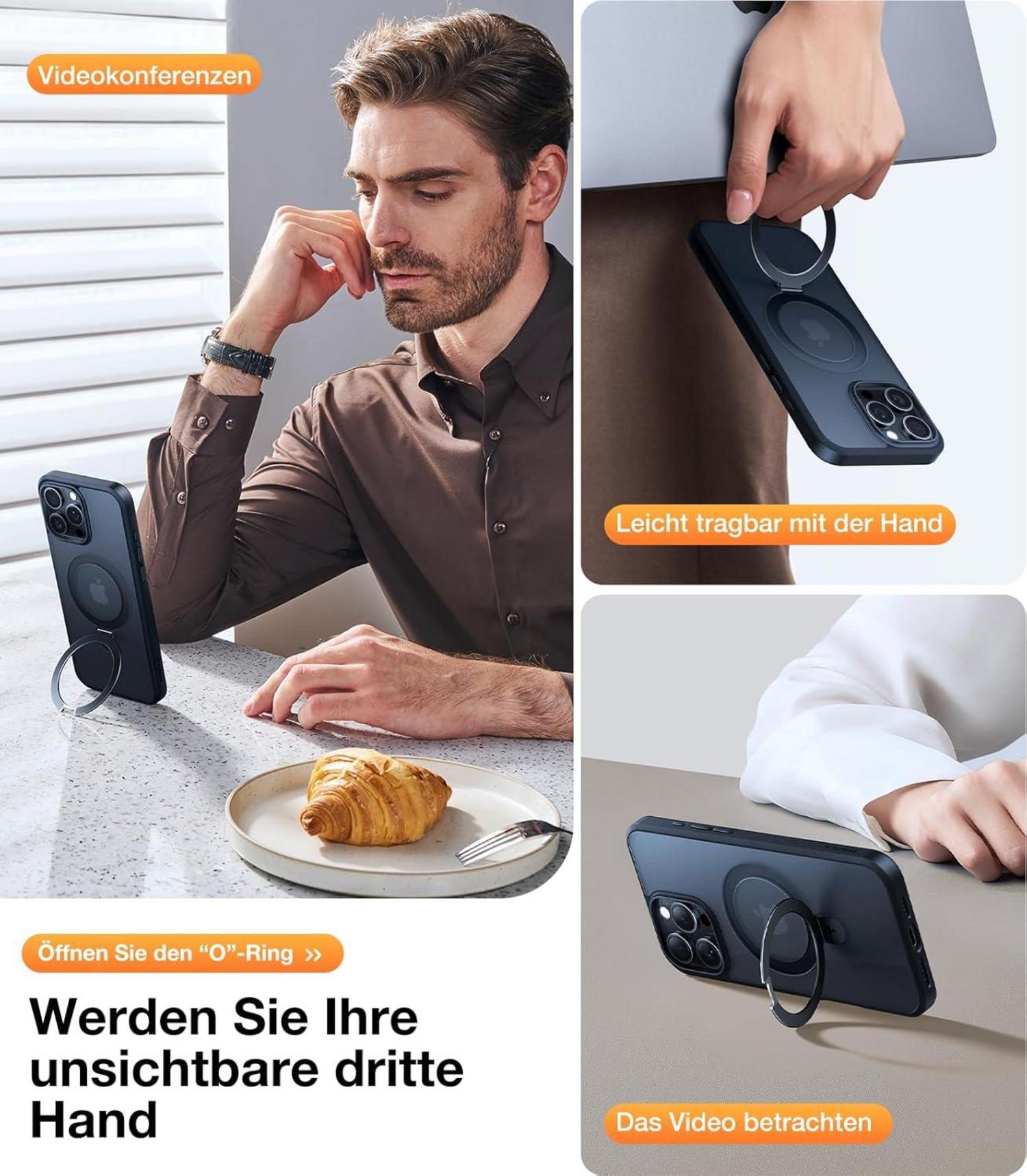 TORRAS Ostand Welt Original für iPhone 16 Pro Hülle MagSafe Militärischer Schutz