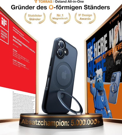 TORRAS iPhone 16 Hülle MagSafe Schwarz Militärischer Schutz
