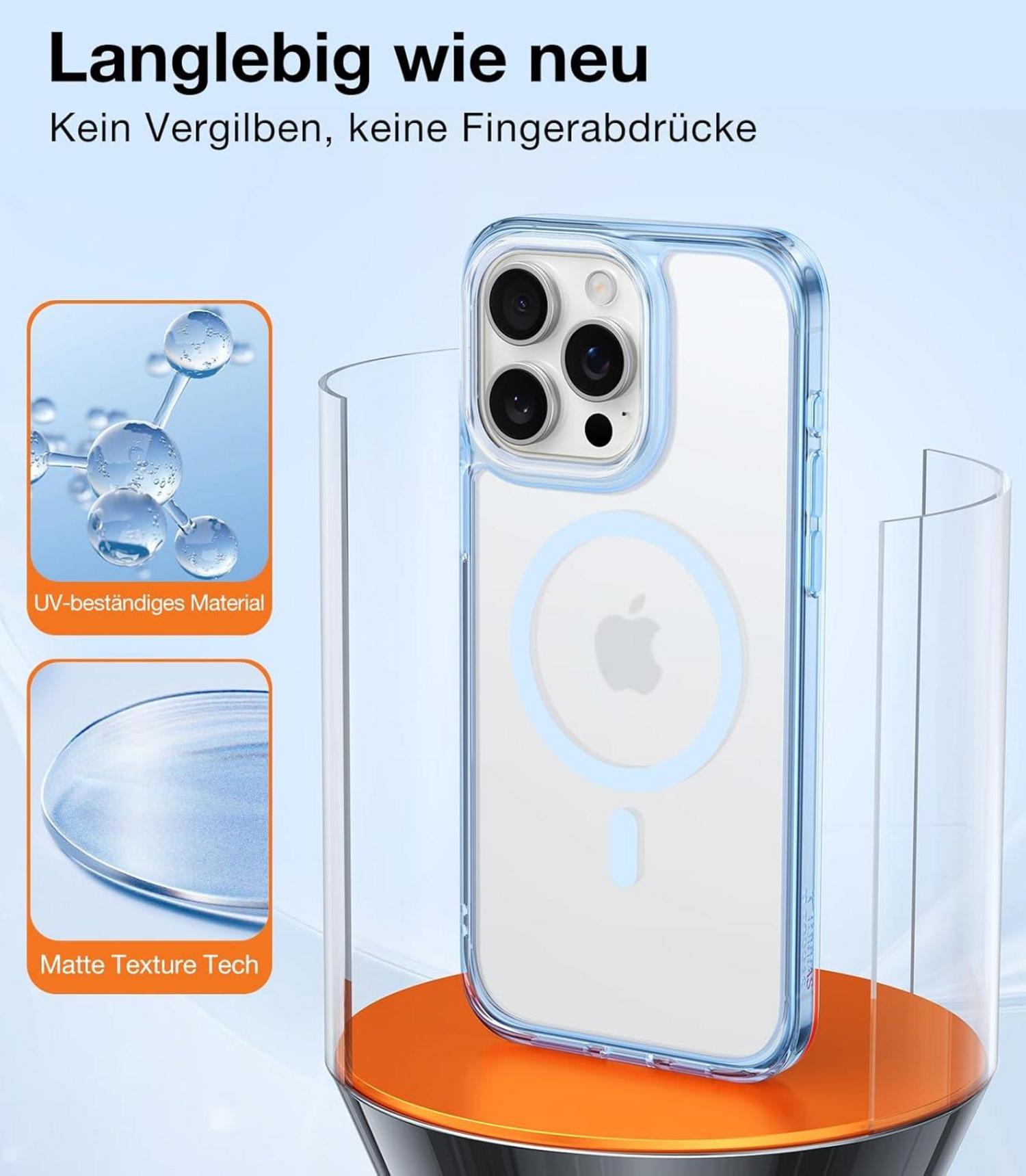 iPhone 15 Pro Max Hülle MagSafe Magnet Stoßfest Matt Grün