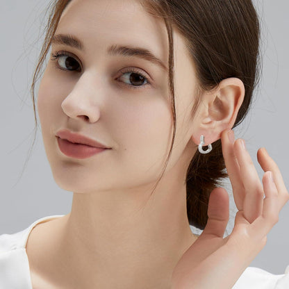Herz Creolen Silber 925 Damen mit Moissanite/Zirkonia