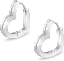 Herz Creolen 925 Sterling Silber mit Moissanite/Zirkonia
