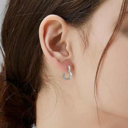 Herz Creolen Silber 925 Damen mit Stein Moissanite/Zirkonia 15mm