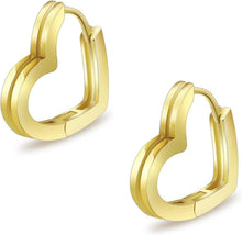 Creolen Silber 925 Damen mit Moissanite Zirkonia Herz Linie Gold