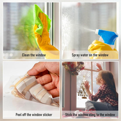 EDWINENE 6 Blatt Weihnachtsfensterbilder Schneemann Gold Glanz 3D-effekt