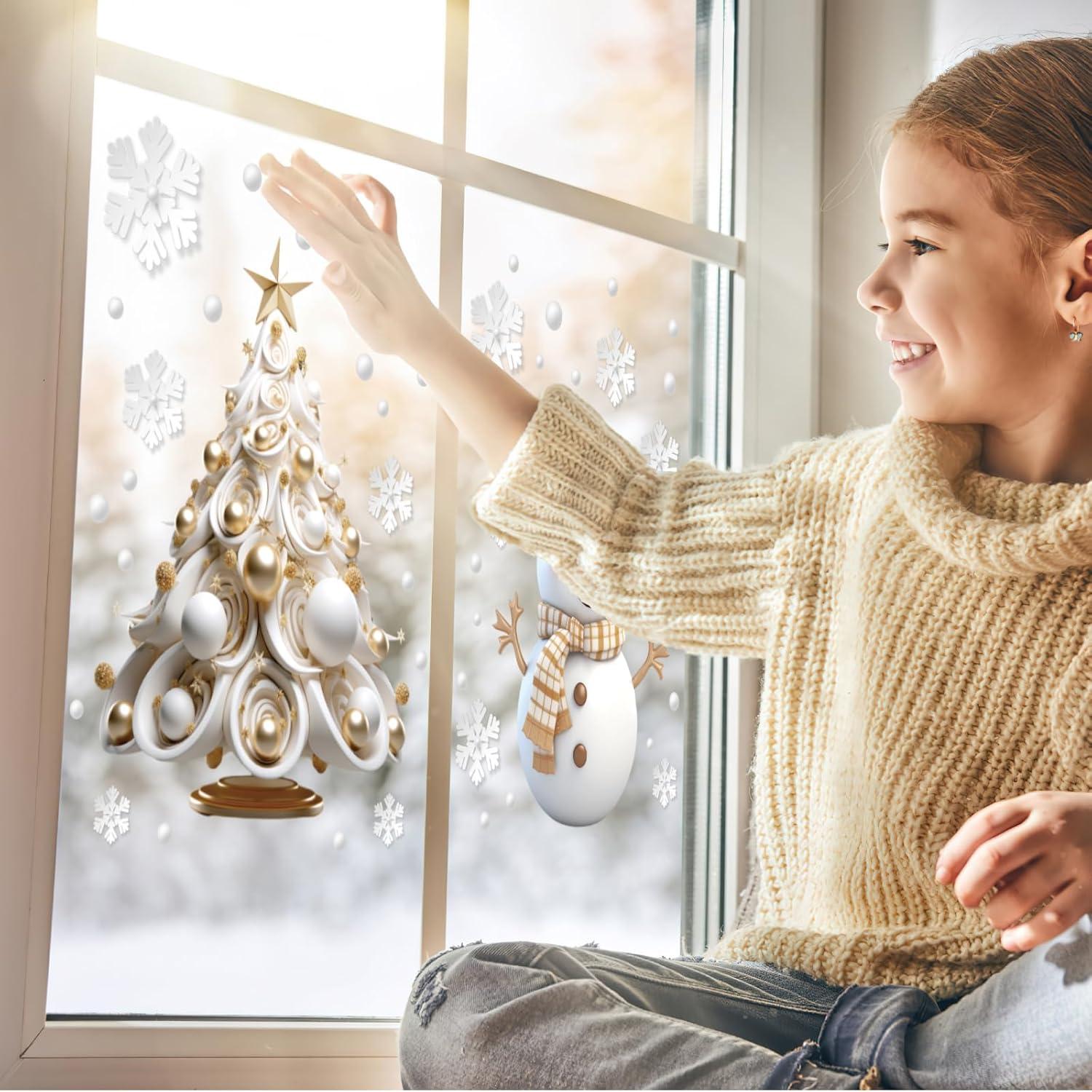 Fensterbilder Weihnachten Selbstklebend Wiederverwendbar Doppelseitig