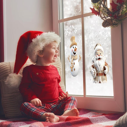 EDWINENE Weihnachtsfensterbilder 6 Blatt Selbstklebend Wiederverwendbar