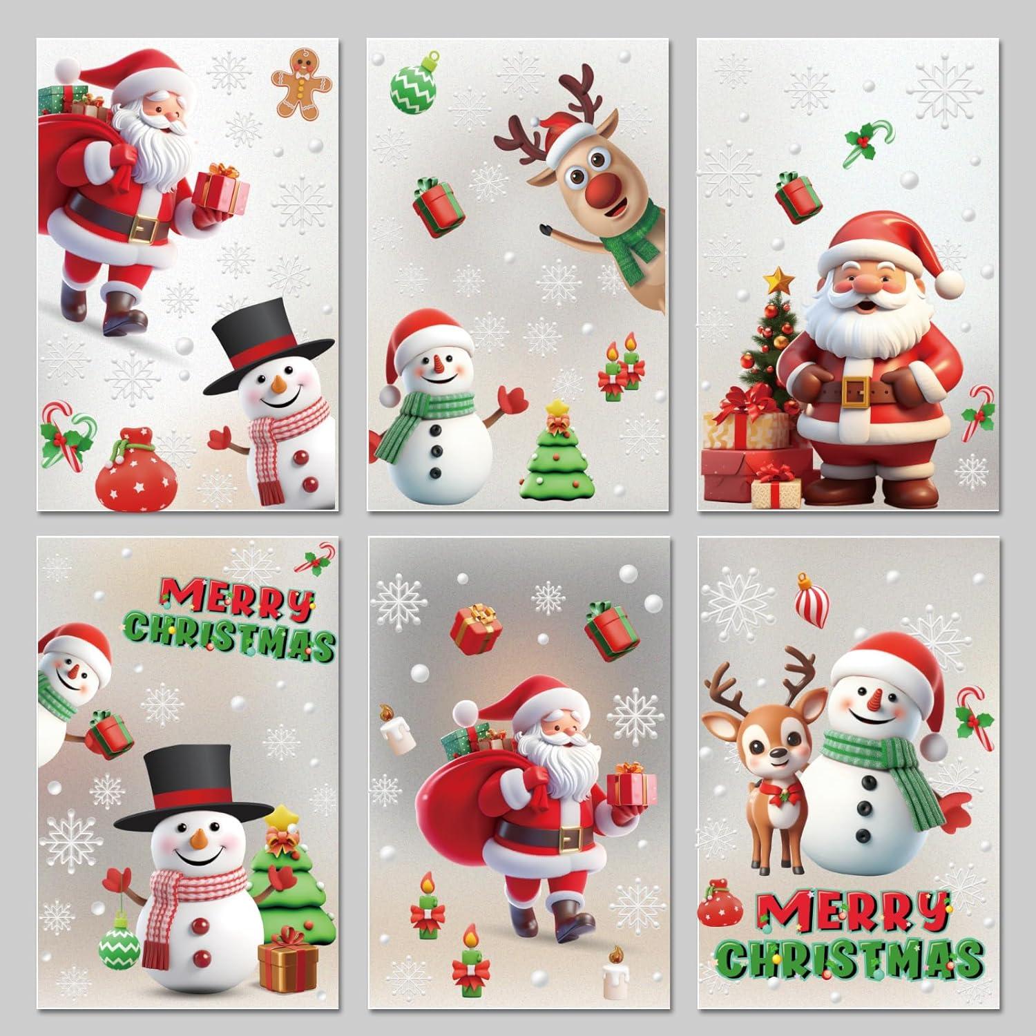 Fensterbilder Weihnachten Selbstklebend Wiederverwendbar 3D Effekt