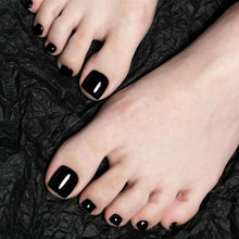 24er Set Künstliche Fußnägel Acryl Schwarz KurzToe Nails Full Cover