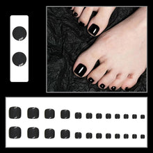 24 Stück Künstliche Fußnägel Schwarz Acryl Full Cover