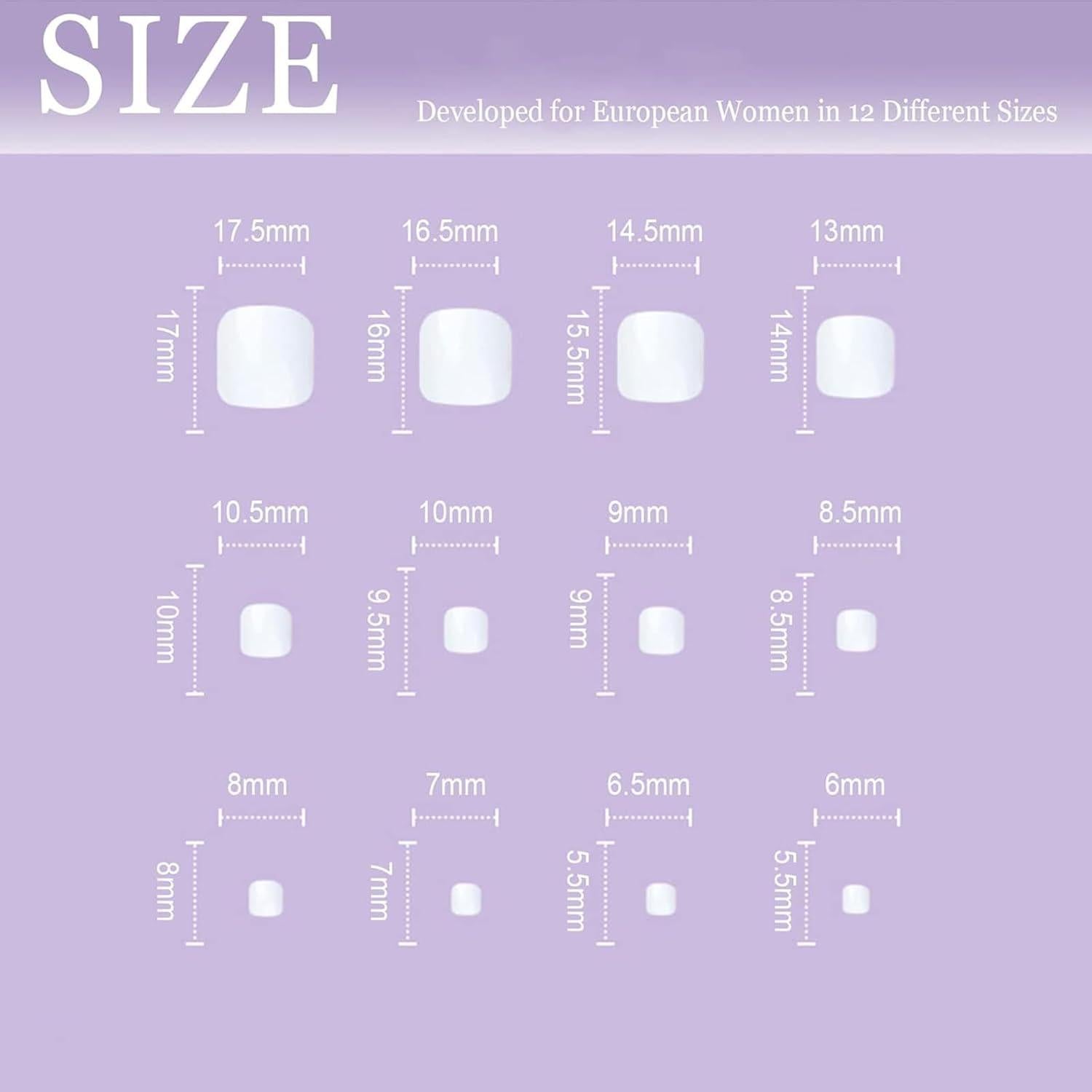 24 Stück Schwarze Künstliche Fußnägel Kurz Acryl Full Cover Toe Nails