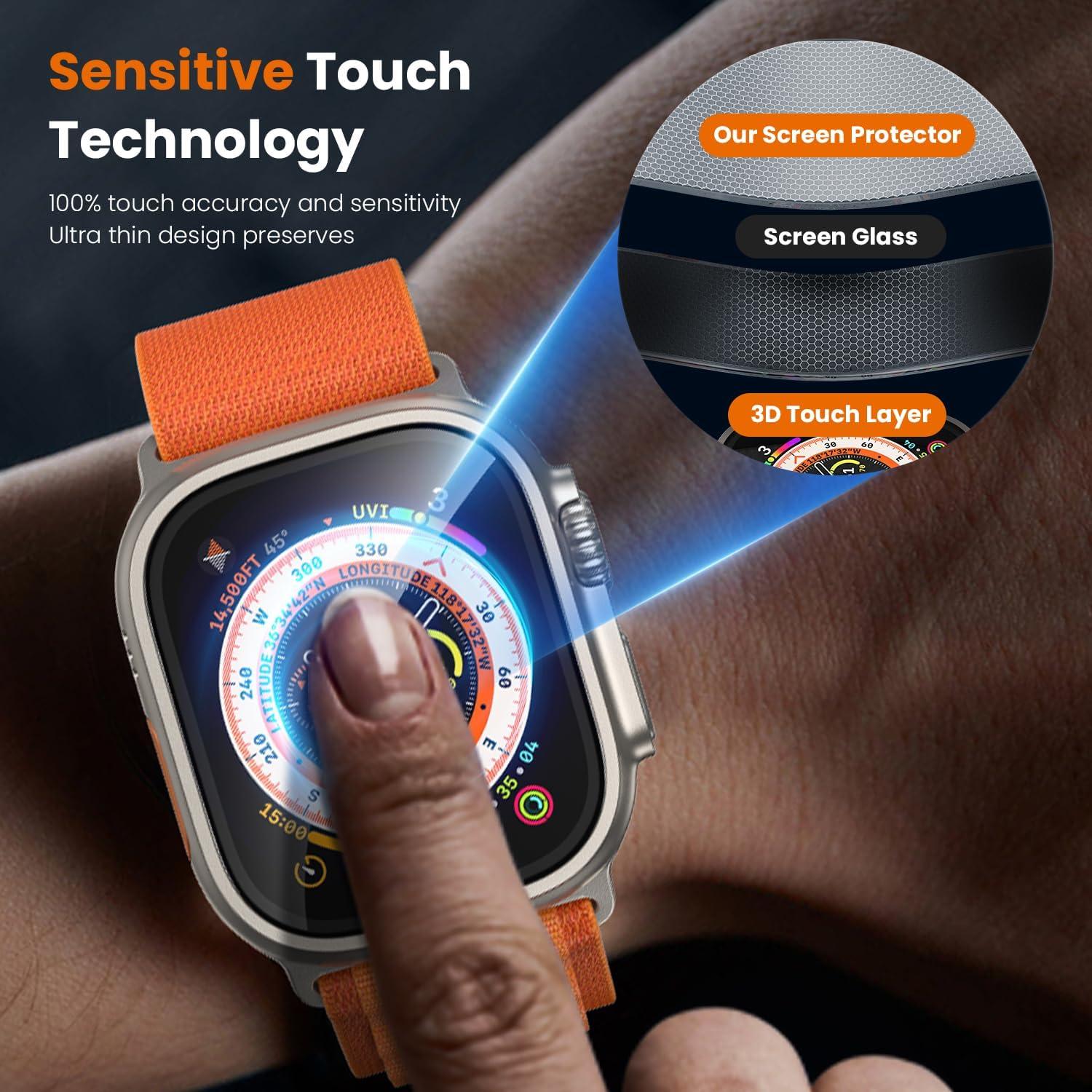 Displayschutz Apple Watch Ultra 2 49mm Panzerfolie Blasenfrei