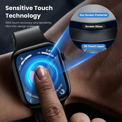 WSKEN Apple Watch Series 9/8/7 45mm Schutzfolie Schwarz, Easy Install, Anti-Kratzer, HD Display Cover