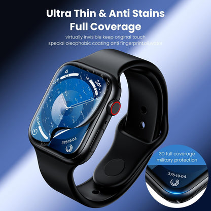 Schutzfolie Apple Watch Series 9/8/7 45mm Schwarz HD Panzerfolie