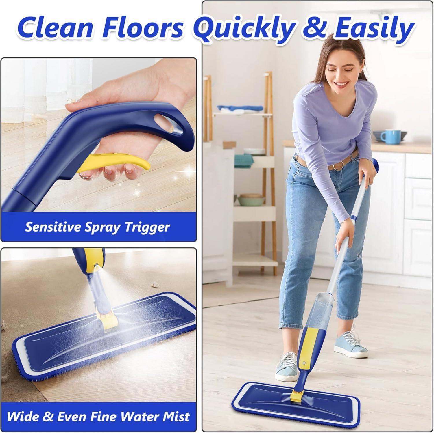 Spray Mop Bodenwischer mit Sprühfunktion und 3 Wischpads