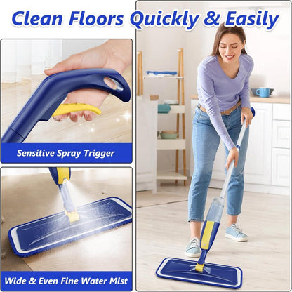 Spray Mop Bodenwischer mit Sprühfunktion und 3 Wischpads