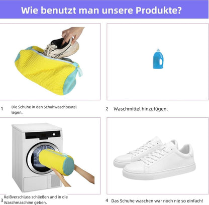 Schuhwaschbeutel 2er Pack Gelb 360° Reinigung Stoßdämpfend Lärmmindernd