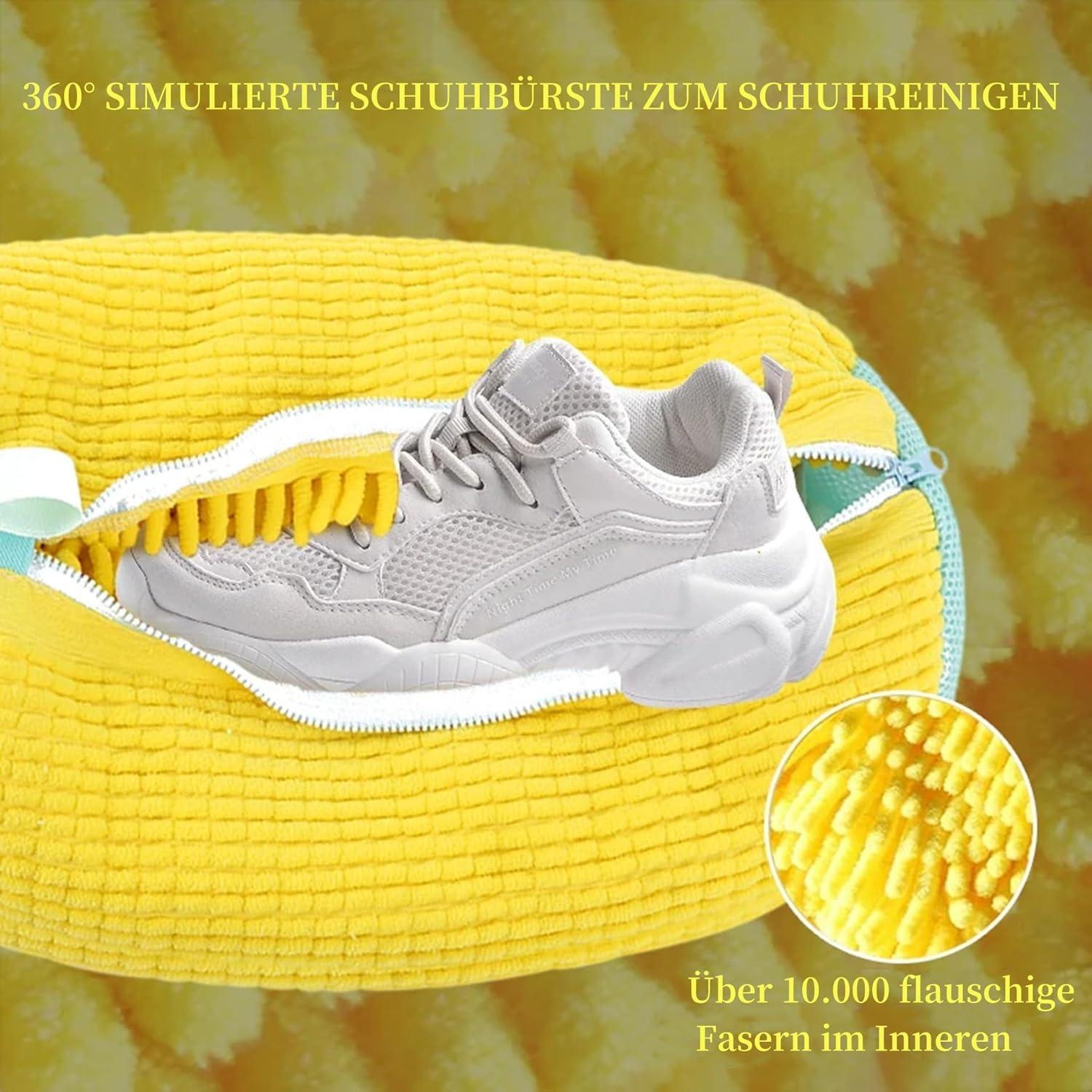 Schuhwaschbeutel 2er Pack Gelb 360° Reinigung Stoßdämpfend Lärmmindernd