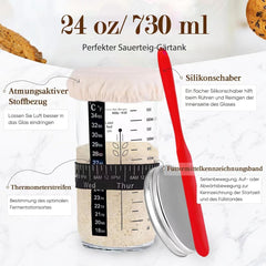 Kixiyou Gärkorb Brot Set mit 2 Gärkörbchen und Sauerteig Starter Set