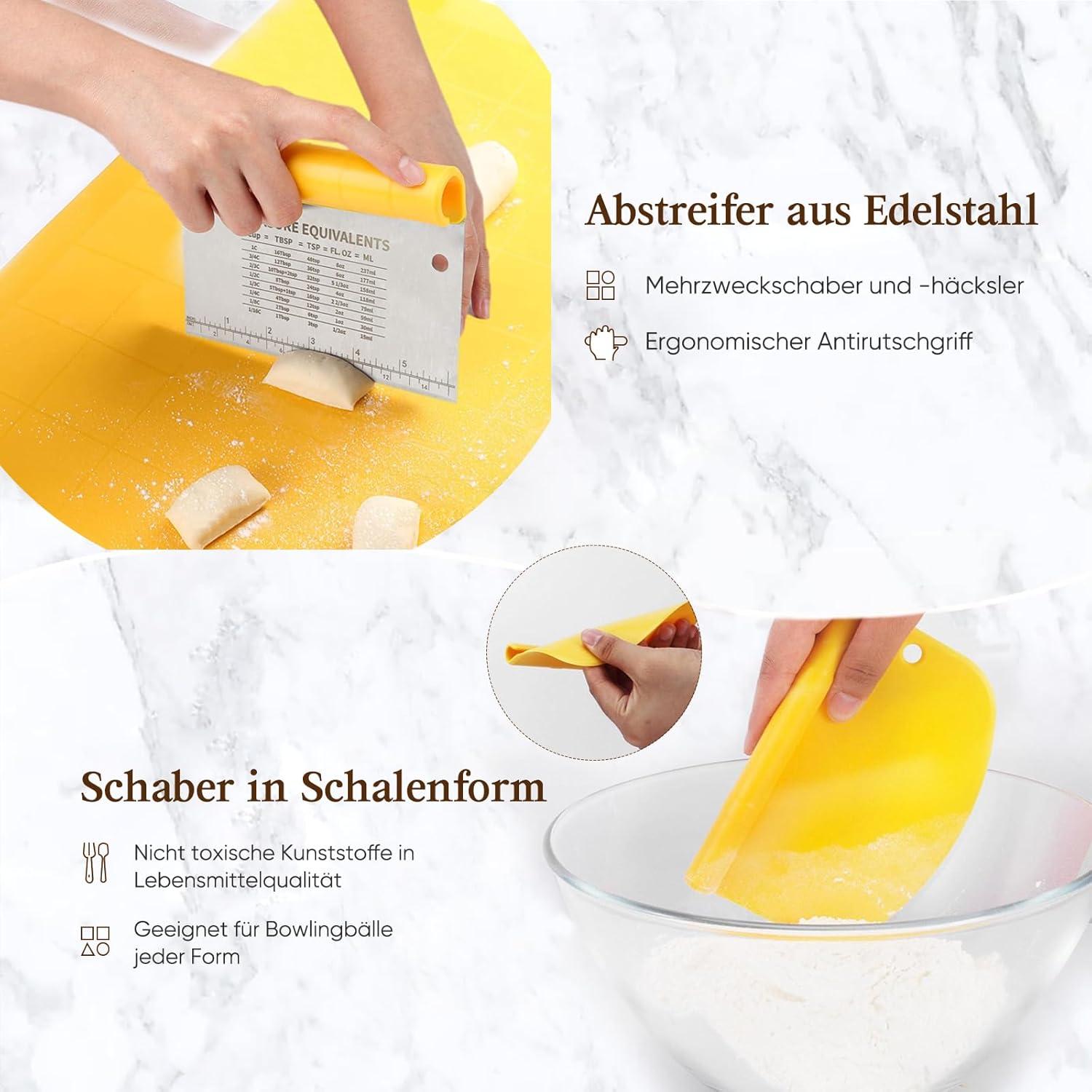 Gärkorb Brotback-Set mit 2 Gärkörbchen, Sauerteig Starter Set, Backzubehör