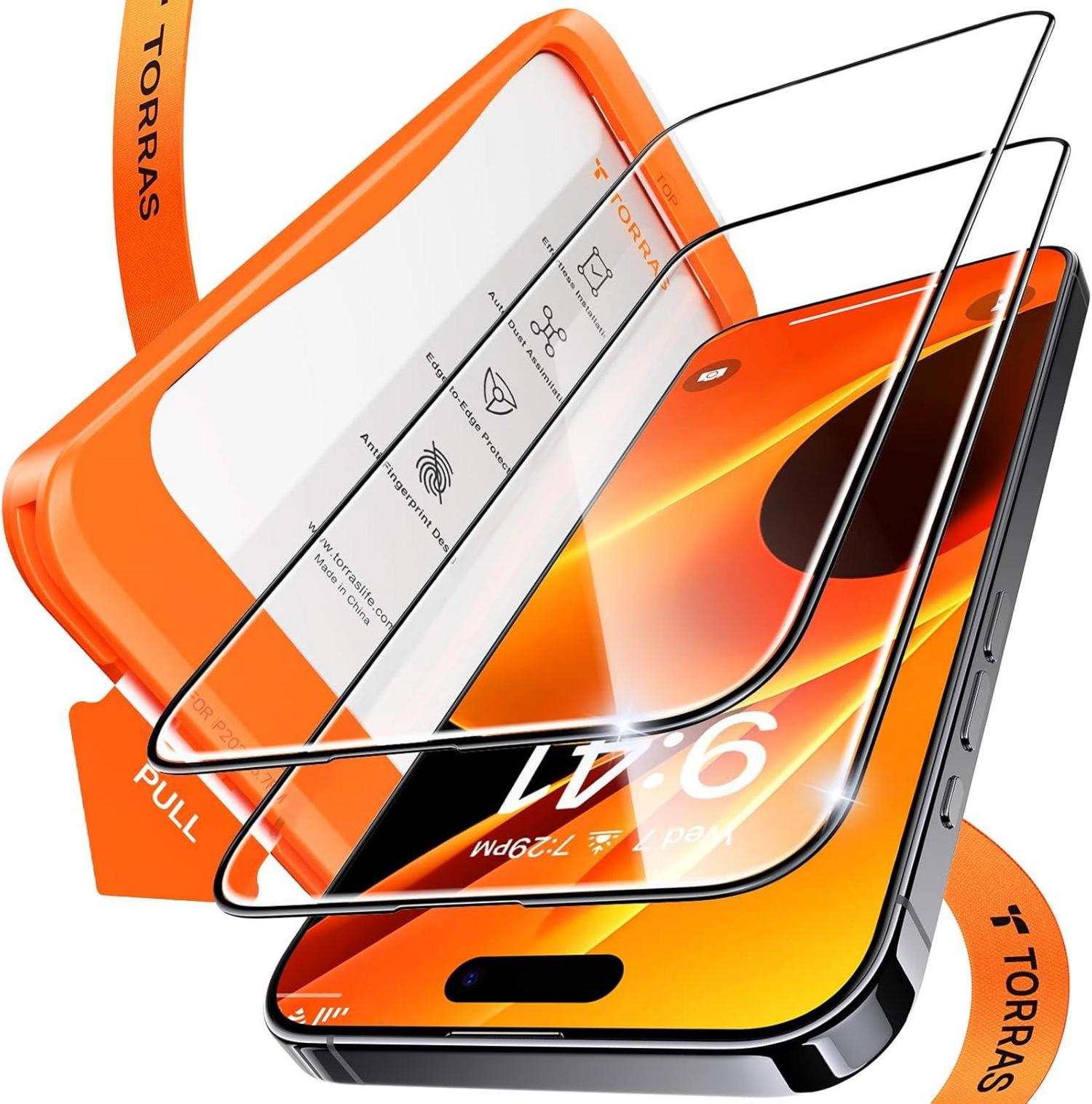 Panzerglas Schutzfolie für iPhone 16 Pro Max 9H+ 2 Stück