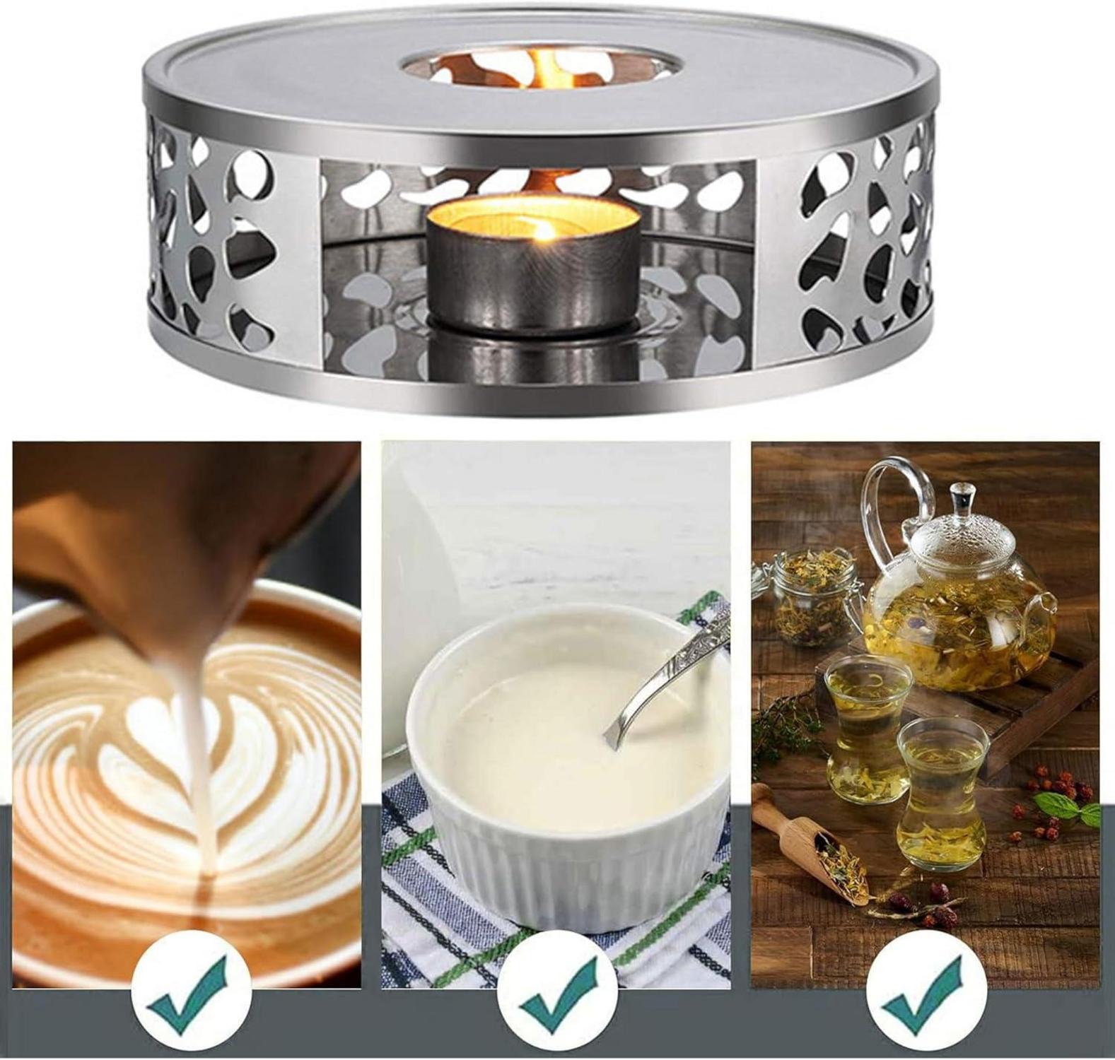 Stövchen Teewärmer Edelstahl Teelicht Warmhalter zum Erhitzen Tea