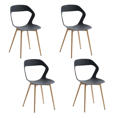 Nordischer Esszimmerstuhl Set 4er – Schwarz & Holz, Modern & Bequem