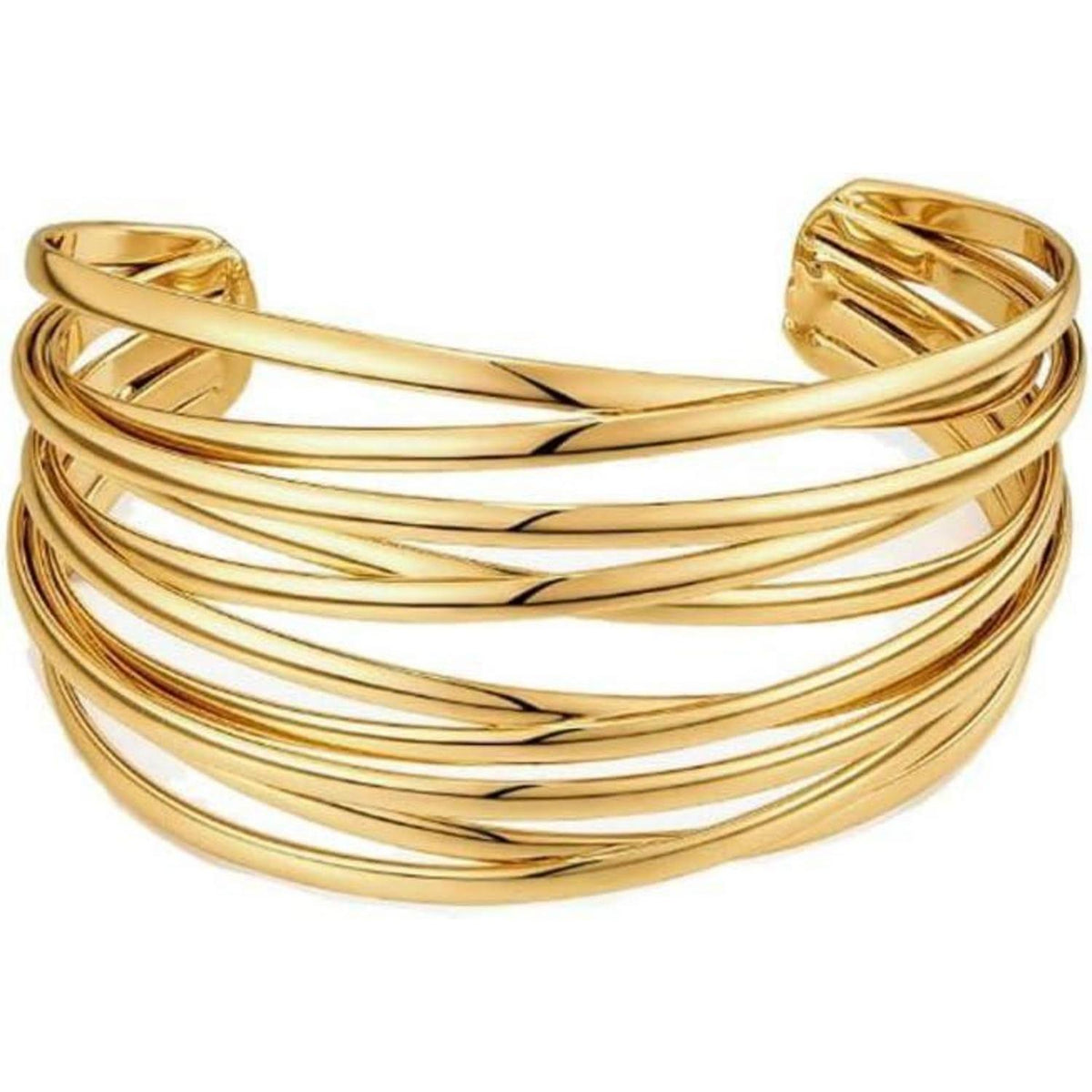 Breiter Gold Armreif Damen Verstellbar Offen Manschette Armband