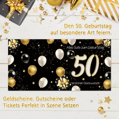 Geldgeschenke 50. Geburtstag Mann Frau Karte Herz Design