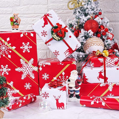 Wendbares Weihnachtsgeschenkpapier Rolle Rot Gold