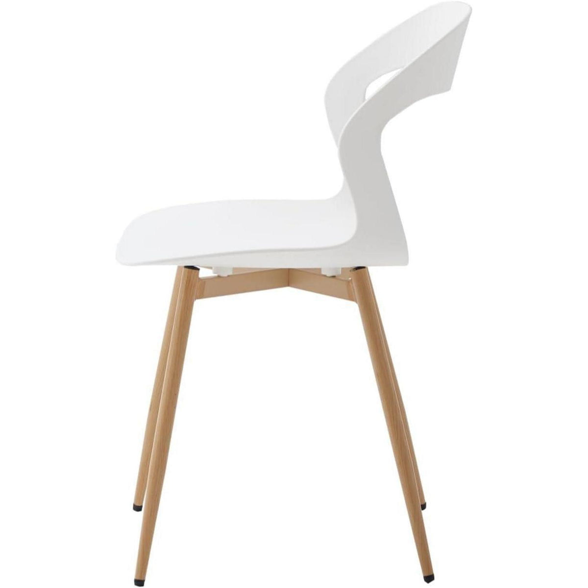 Nordischer Esszimmerstuhl Set 6er – Weiß + Holzoptik