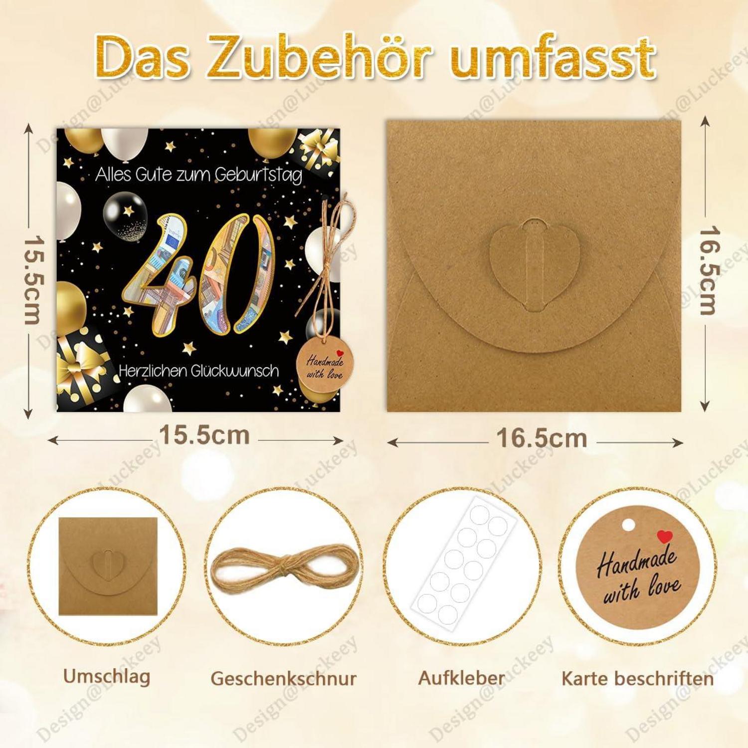 Geburtstagskarte 40 Geldgeschenke Geburtstag Mann Frau Magnetisches