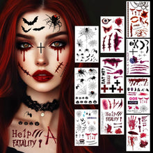 Halloween Tattoos Gesicht 10 Blatt für Erwachsene & Kinder