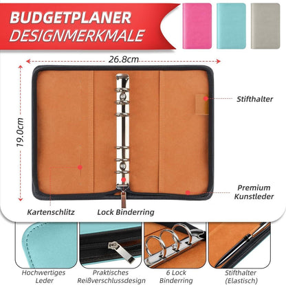 Budget Planner Deutsch Upgrade mit Reißverschluss - 8 Sparchallenges