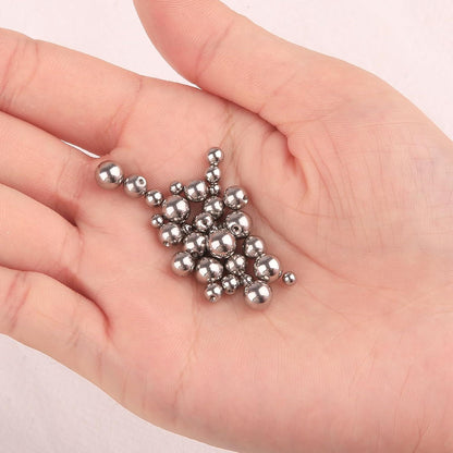 32er Set Piercing Kugel 1,2mm Chirurgenstahl Silber Schraubkugel 3/4/5/6mm