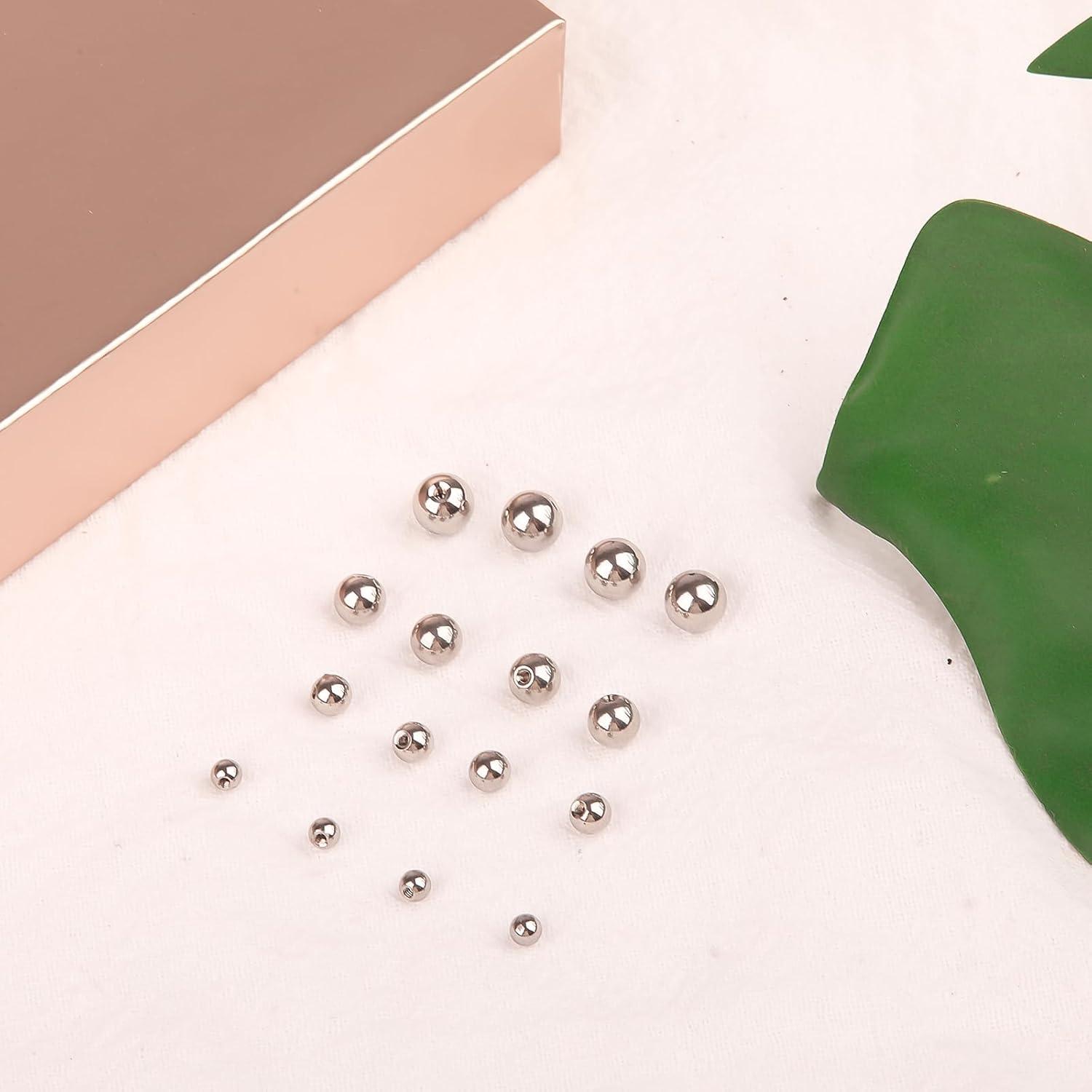 32stk Piercing Kugel 1,2mm Chirurgenstahl Silber Ersatzkugel
