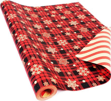 Geschenkpapier Wendbar Weihnachten Schneeflocke Kariert 43cm 10M
