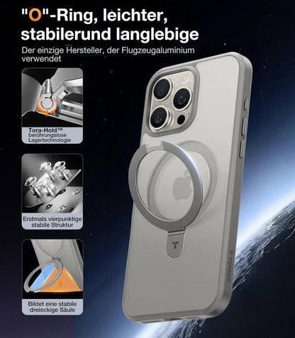 TORRAS Ostand iPhone 16 Pro Hülle MagSafe Militärischer Schutz Grau