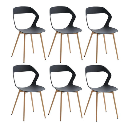 Nordischer Esszimmerstuhl Set 6er – Schwarz & Holz, Modern & Bequem