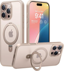 iPhone 16 Pro Hülle MagSafe Schutz Militär Magnetständer Gold