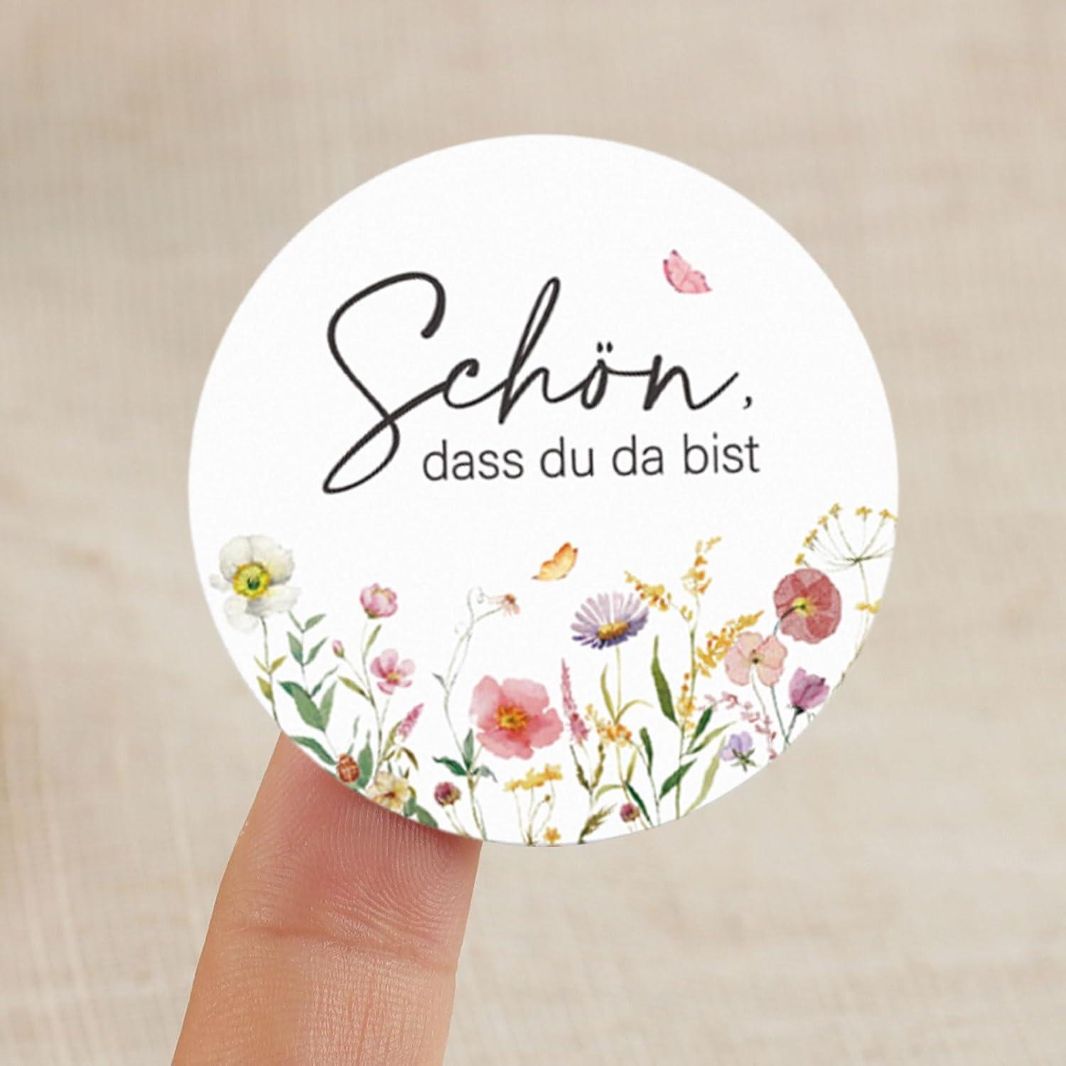 120 Stück Hochzeit Gastgeschenke Aufkleber Blumenmotiv 4cm