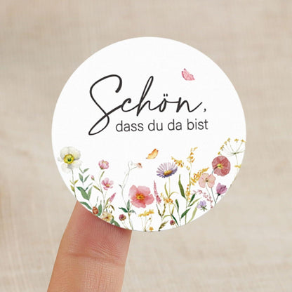 120 Stück Hochzeit Gastgeschenke Aufkleber Blumenmotiv 4cm