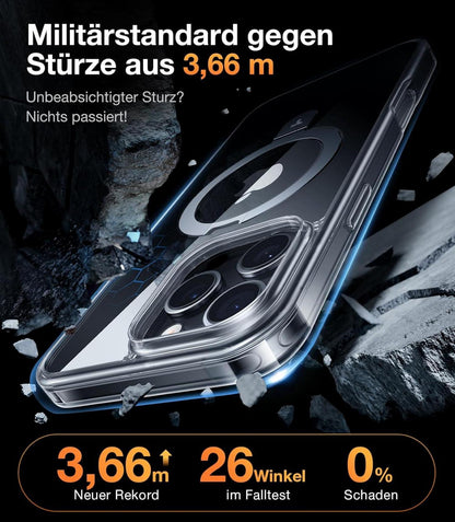 iPhone 16 Pro Hülle MagSafe Unsichtbarer Ständer Militärischer Schutz