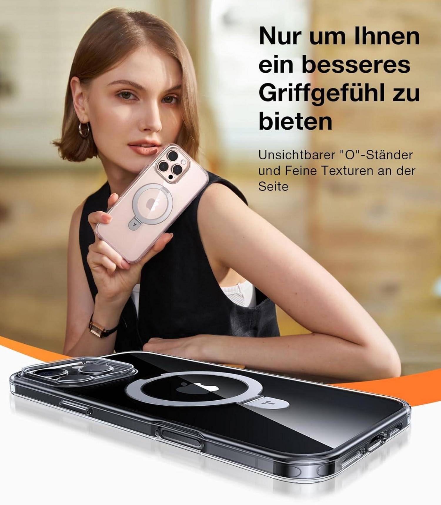 TORRAS Ostand iPhone 16 Pro Hülle MagSafe Transparent Militärschutz