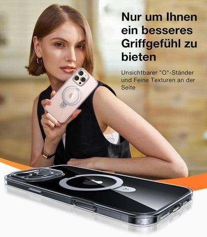 TORRAS Ostand iPhone 16 Pro Hülle MagSafe Transparent Militärschutz