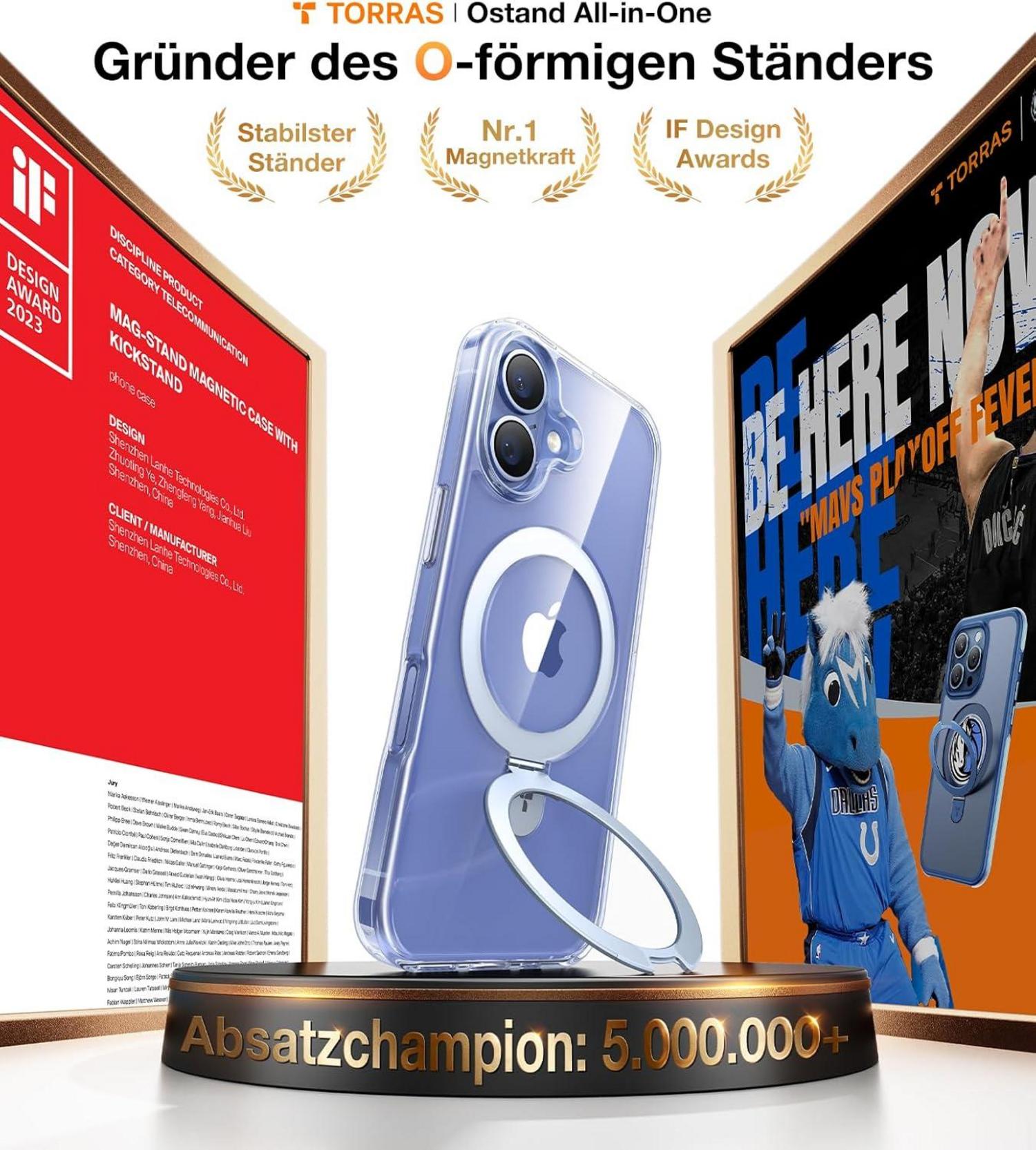 TORRAS Ostand iPhone 16 Plus Hülle mit MagSafe