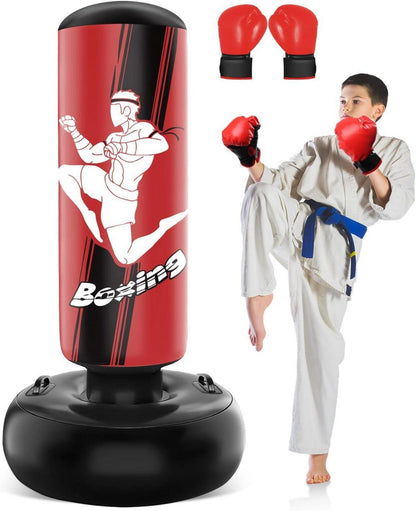 Aufblasbarer Boxsack Kinder 165cm MMA Karate Taekwondo Energieabbau