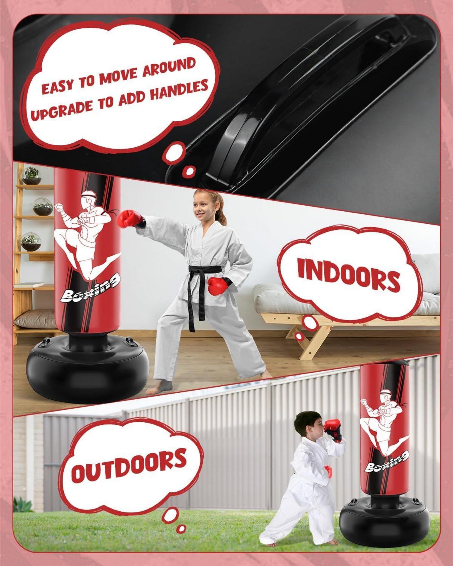 Boxsack Stehend 165cm für Kinder mit Boxhandschuhen MMA Karate Taekwondo