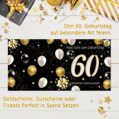 Geldgeschenke 60. Geburtstag Mann Frau, Lustige Geburtstagskarte 60 Mann, Party Hochzeit Jubiläum