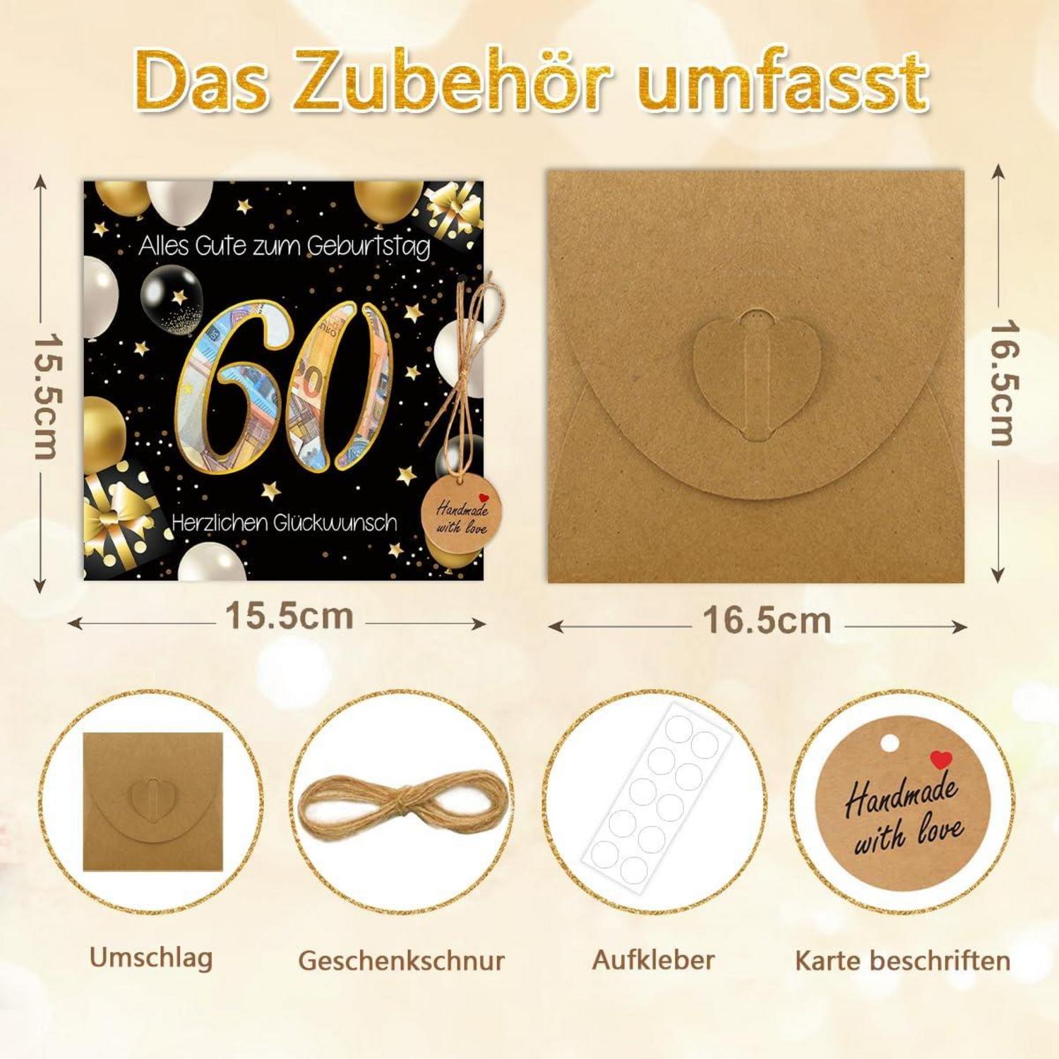 Geldgeschenke 60 Geburtstag Karte Mann Frau Geldgeschenke