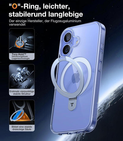TORRAS Ostand iPhone 16 Hülle MagSafe Transparent Magnetkraft Militärischer
